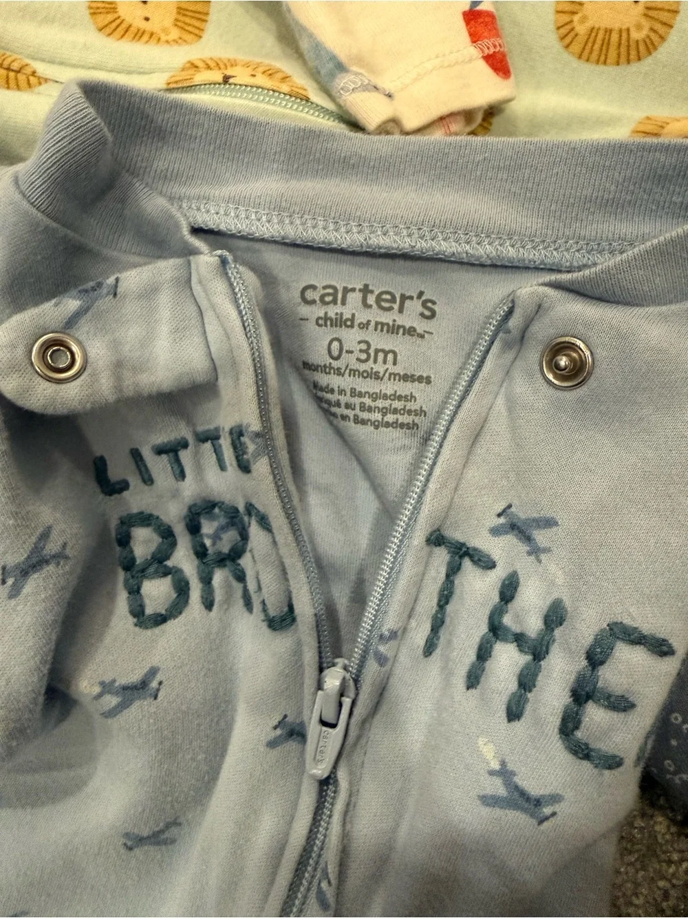 Carter's Mixed Baby Footed One-Piece Sleepers in Blue, Yellow, Cream